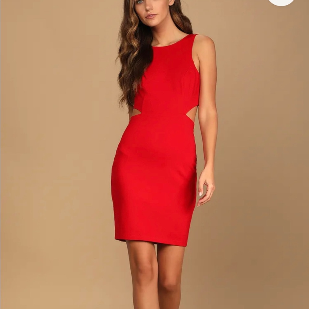 Lulus cut out red dress